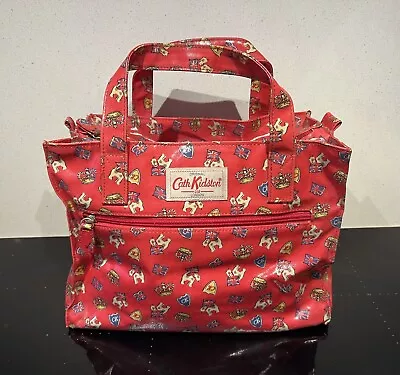 Buy Cath Kidston Royal Stanley Oilcloth Box Bag Red Top Handles - Craft/knitting • 22.99£