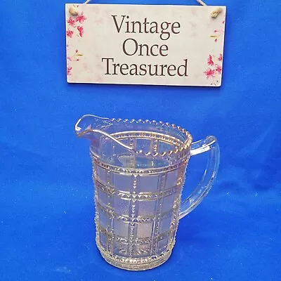 Buy Art Deco IMPERIAL DEPRESSION GLASS JUG / PITCHER (6 ) Beaded PINK Finish * EXC • 11.91£
