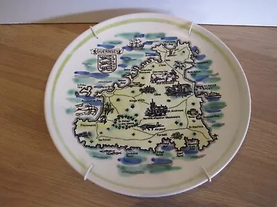 Buy Poole Pottery Plate - Map Of Guernsey  Measures 9 Inch Diameter   • 19.99£