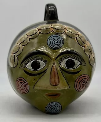 Buy Tonala Burnished Mexican Face Bank Pottery, Vintage, Hand Painted, Signed ER • 144.07£