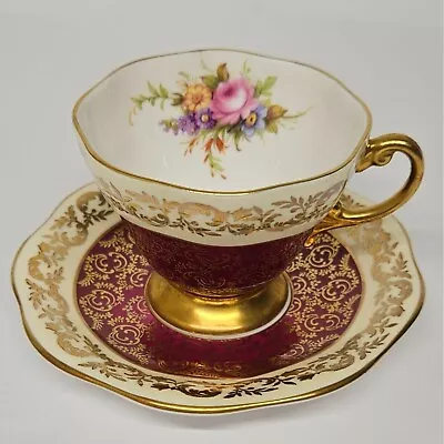 Buy Vtg EB Foley Bone China 2986 Tea Cup And Saucer With Mixed Floral Bouquet • 28.41£