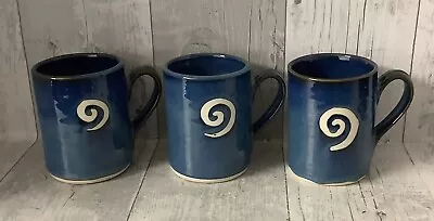 Buy Jack O'Patsy Mugs Irish Studio Pottery Mugs Set Of Three Blue • 24.99£