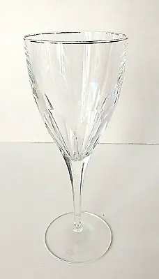 Buy Vintage Royal Doulton Crystal Cut Glass Water Goblet Fame Gold 8 7/8  Tall • 29.36£