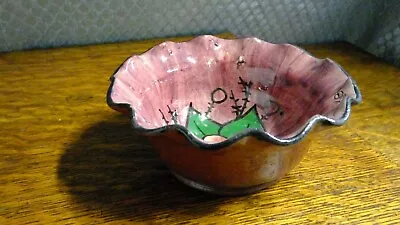 Buy Vintage Watcombe Pottery Devon Motto Ware - Pink Fluted Bowl • 5£
