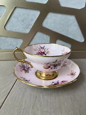 Buy Hammersley Bone China Floral Pattern Teacup Saucer Signed England Pink Set • 142.25£