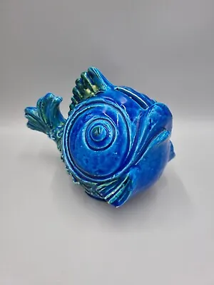 Buy A Studio Pottery Blue Fish Money Box, Italian, Bitossi Style (AF). • 25£