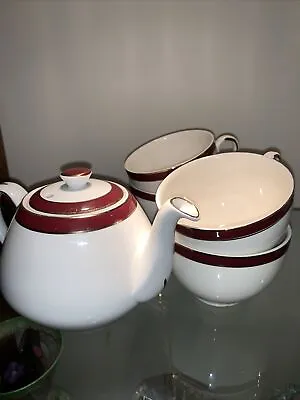Buy RARE Antique Royal Ironstone China Alfred Meakin England Teapot & 4 Cups MINT • 71.13£