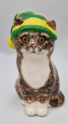 Buy Winstanley Size 2 Pottery Cat Norwich City Football Club Strip Hat Glass Eyes • 50£