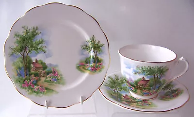Buy Queen Anne   Tudor Cottage   Trio, Cup, Saucer, Plate, Fine Bone China. • 12.99£