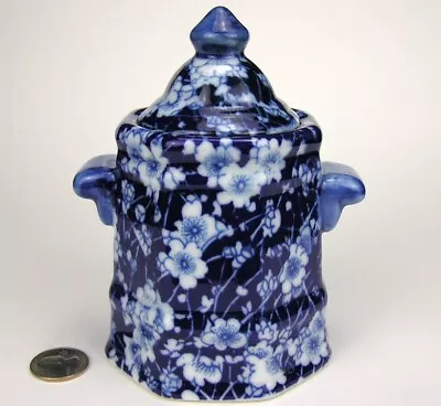 Buy Victoria Ware Ironstone Staffordshire Blue Calico Prunus Sugar Bowl W/ Lid • 20.85£