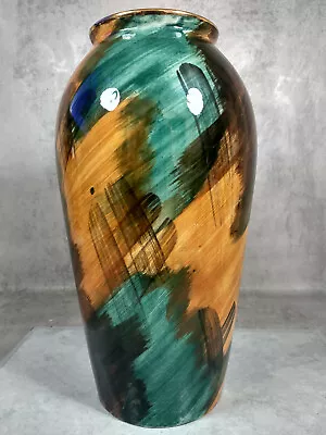 Buy Hand Painted Multicoloured Flower Vase - 27cm Tall - Oldcourt Ware • 9.99£