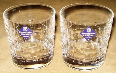 Buy Edinburgh Crystal Whisky Tumbler Glasses Pair Skibo Pattern • 19.99£