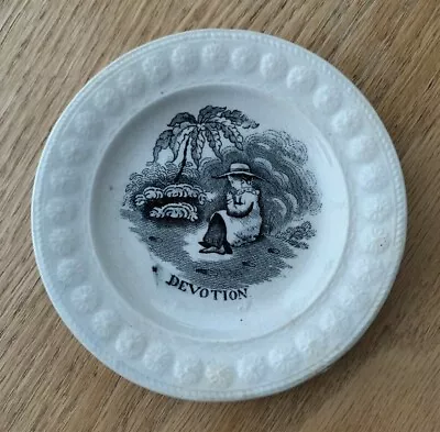 Buy EARLY 19th C STAFFORDSHIRE TRANSFERWARE CHILDS PLATE - DEVOTION • 24.99£