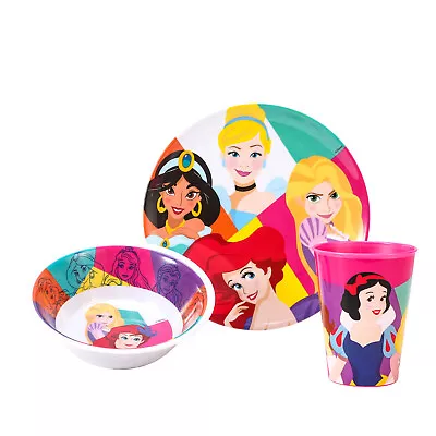 Buy Disney Princess Kids Childrens 3pcs Breakfast Dinner Set Plate, Bowl & Cup • 9.99£