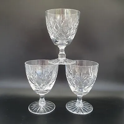 Buy 3x Vintage Webb Corbett Cut Crystal Liqueur/Short Wine Goblet Glasses • 13.50£