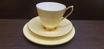 Buy 1950s ROYAL ALBERT BONE CHINA GOSSAMER YELLOW TEA CUP SAUCER & PLATE • 19.99£