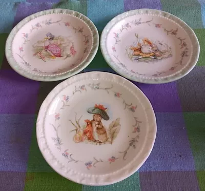 Buy Royal Albert Beatrice Potter Small Plates X 3 Benjamin Bunny Jemima, Jeremy... • 10£
