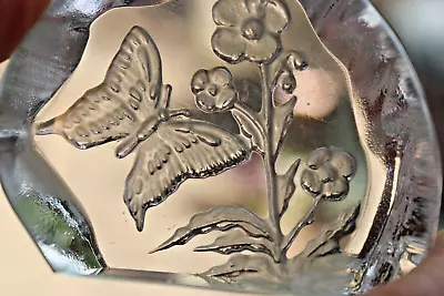 Buy Dartington Crystal Art Glass Butterfly Paperweight Signed Alfred Capredoni • 14.99£