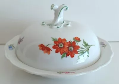 Buy Meissen Round Covered Butter Dish With Floral Design, Very Nice Clean Condition • 118.59£