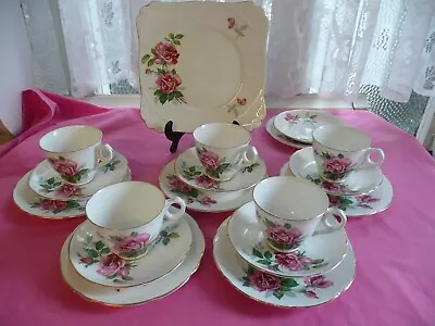 Buy Royal Stafford Bone China Tea Set Pink Roses • 40£