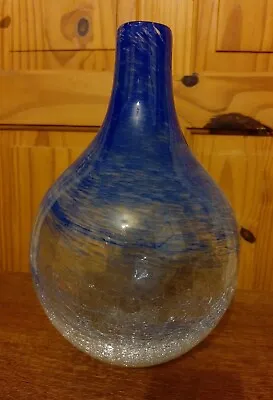 Buy Blue Crackle Glazed Onion Shape Glass Vase 13  High • 40£
