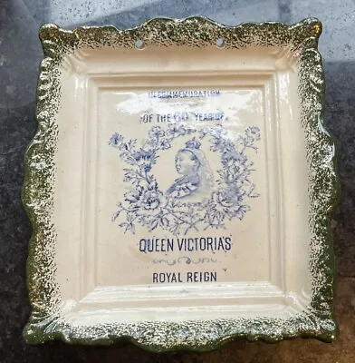 Buy Victorian Pottery Royal Commemorative Plaque.   Victoria 60 Years As Queen • 28£