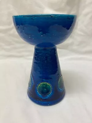 Buy Mid Century Bitossi Aldo Londi Italian Rimini Blue Pottery Candle Holder • 37.80£