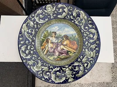 Buy 19thc Italian Faience Ware Hand Painted Classical Figures Majolica Charger 16  • 500£