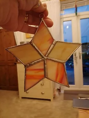 Buy Handmade Cathedral/Opal Stained Glass Suncatcher Star Brand New Ideal Gift • 12£