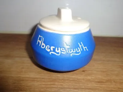 Buy VINTAGE ?Devonmoor Pottery Blue & Cream Geometric Art Deco Jam Pot & Lid, Ex Con • 4.99£