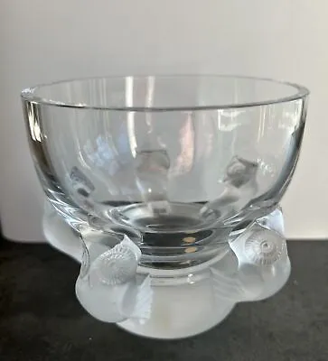 Buy LALIQUE France Crystal Hiboux Bowl With 5 Frosted Owls Bowl • 142.31£