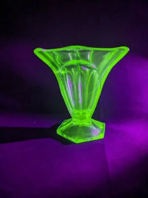 Buy Art Deco Style Uranium Glass Vase • 25.99£