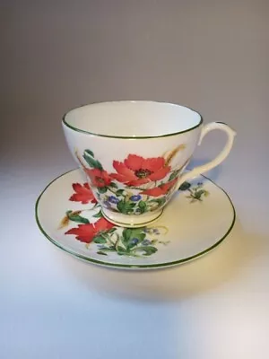 Buy Vintage Duchess Poppies Bone China Tea Cup & Saucer • 7.50£