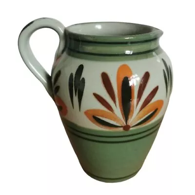 Buy Vintage Dee Cee Floral Green Jug - Hartrox Of Castleford Studio Pottery / 1950s  • 15£