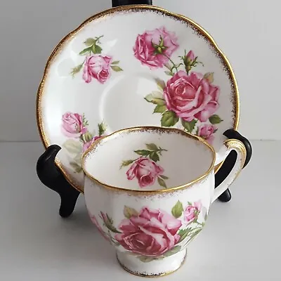 Buy Royal Standard England Teacup & Saucer Orleans Rose Cabbage Fine Bone China Vtg • 31.60£