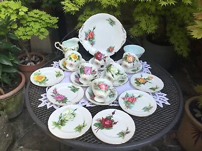 Buy Vintage Tea Set  Harry Wheatcroft - “6 World Famous Roses” Paragon China • 45£