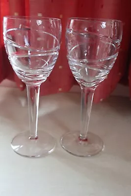 Buy 2 Superb Stuart Crystal  Aura  Wine Glasses By Jasper  Conran, Signed 9  Tall • 120£