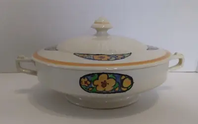 Buy Antique Ridgways Hand Painted Bedford Ware Soup Tureen Yellow Flowers • 21.82£