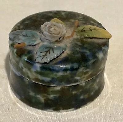 Buy Lovely Unmarked Ceramic Pill Box Gothic Floral Style Approx. 1¾ X 1¼ Ins  • 8.99£