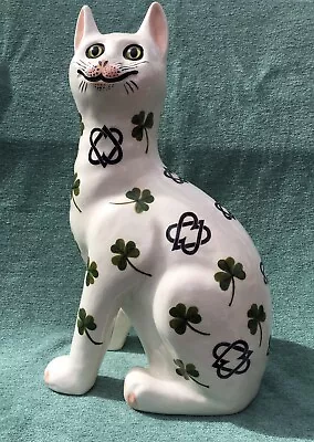 Buy VINTAGE GRISELDA HILL POTTERY WEMYSS CAT ~ CLOVERS & ENTWINED HEARTS - 33cm • 275£