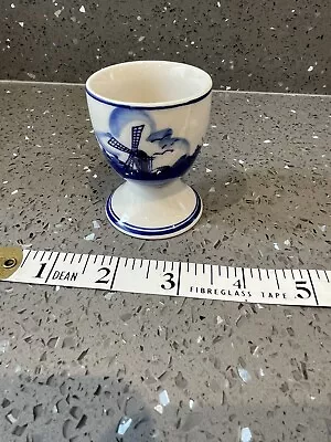 Buy Delft Hanord Blue Egg Cup With Windmill And Floral Design • 1£