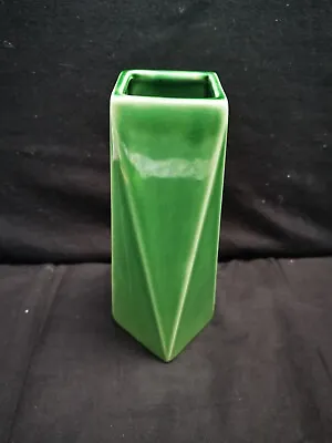 Buy Rare Vintage Dartmouth Pottery Faceted Green Vase, Art Deco Style, 1960's, V.g.c • 17.50£
