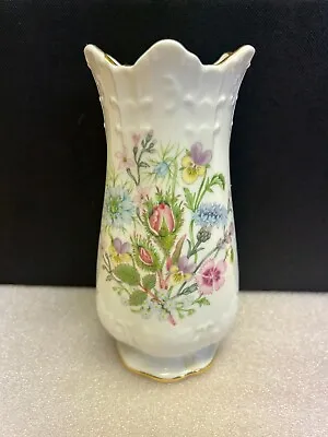 Buy Aynsley Wild Tudor Fine Bone China Floral Fluted Edge Vase • 7£