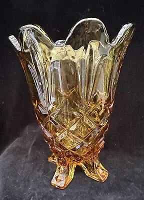 Buy Art Deco Amber Glass Vase • 4.95£