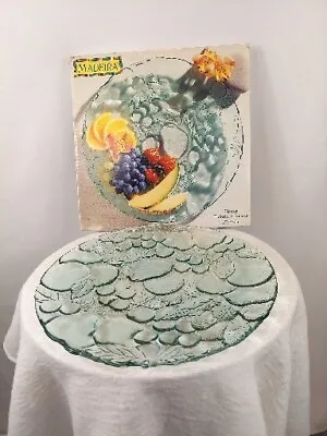 Buy Vintage Indiana Glass Madeira 13  Party Serving Plate Raised Fruit Pattern Green • 28.39£