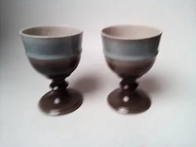 Buy John Chipperfield Norfolk Studio Pottery 2 Goblets. Blue/Green Glaze 13 Cm • 18£