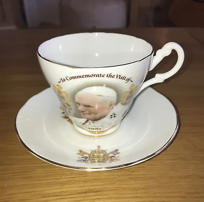 Buy Pope John Paul II 1982 Commemorative Cup And Saucer Royal Sutherland Fine China • 8£
