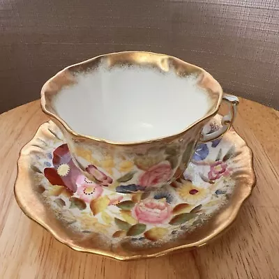 Buy Vintage Hammersley & Co.  #13166 Tea Cup & Saucer Queen Anne Chintz Floral • 83.95£