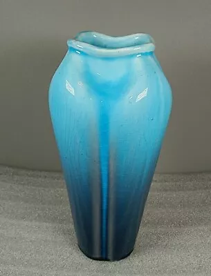 Buy Antique Art Nouveau Blue Vase Unrecognisable Impressed Mark 19cm Tall C1900 • 71.44£