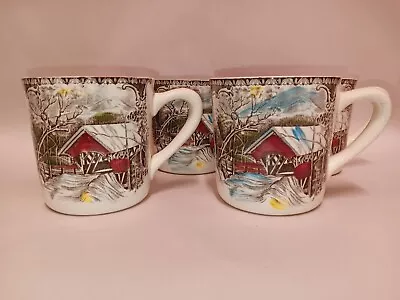Buy Johnson Brothers The Friendly Village Mugs Cups Coffee Set Of 5 Covered Bridge • 33.62£